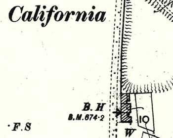 The California Beerhouse shown on a map of 1901